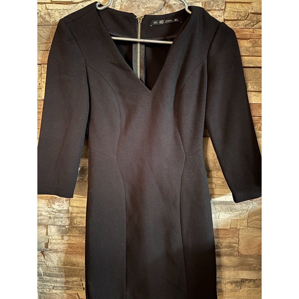 Zara TRF Collection Black Mini‎ Dress Full Zipper In Back Small A5